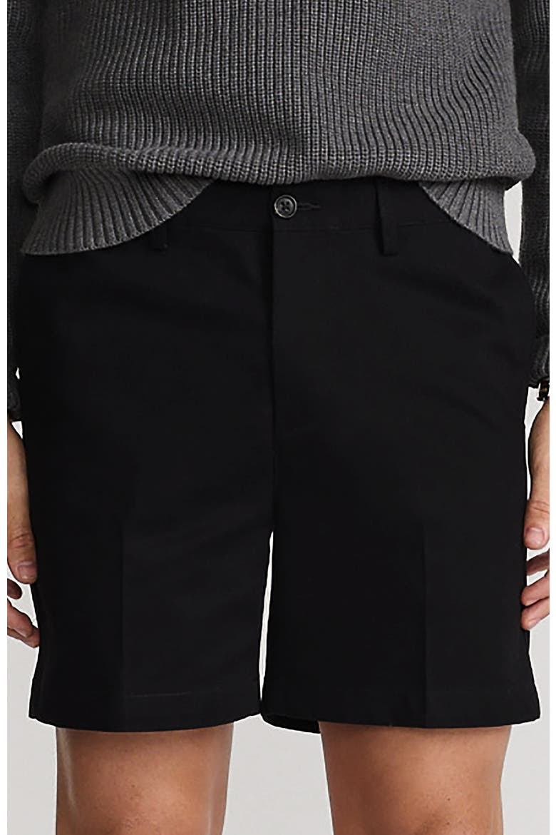 Comfort Waist 6" No Iron Chino Shorts, Main, color, Black