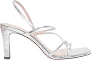 SANDRO Leather sandals with a wide heel