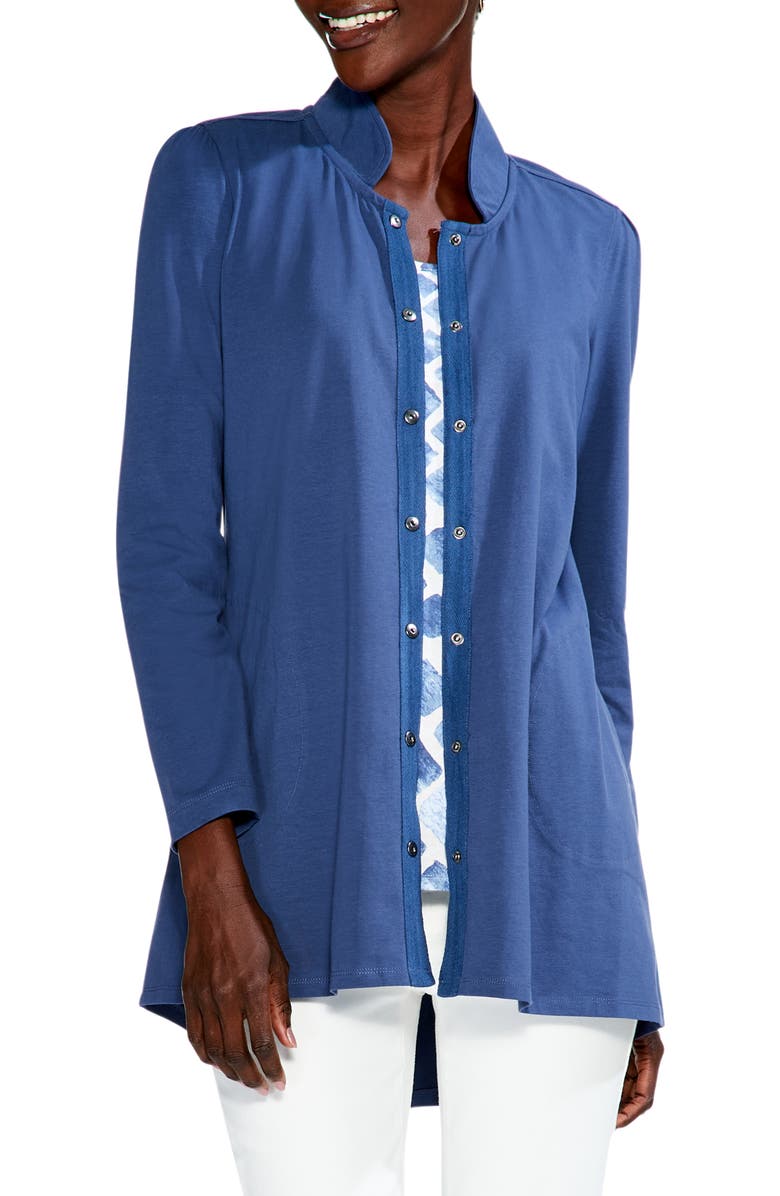 NIC+ZOE Perfect Snap-Up Stretch Cotton Jacket, Main, color, 