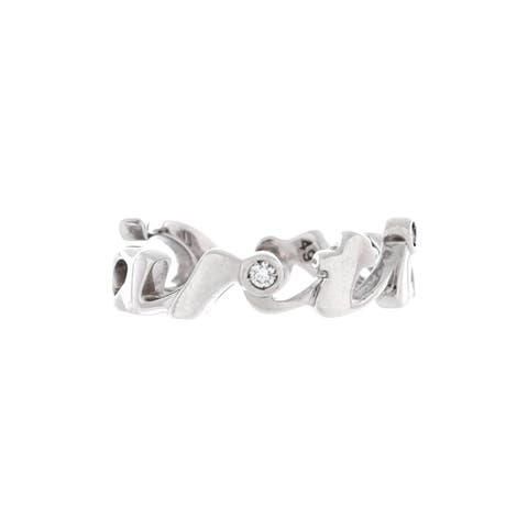Signature 3 Diamonds Ring 18K White Gold with Diamonds