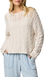 Splendid Brennan Cable Knit Cotton Sweater