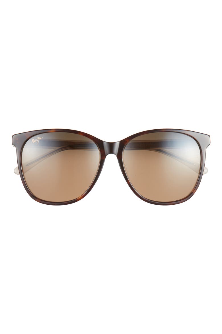 58mm Core Square Polarized Sunglasses, Main, color, TORTOISE TAN BRONZE