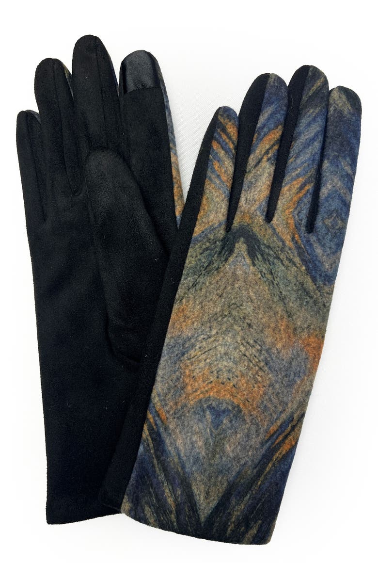 MARCUS ADLER Abstract Jersey Touchscreen Gloves, Main, color, Blue