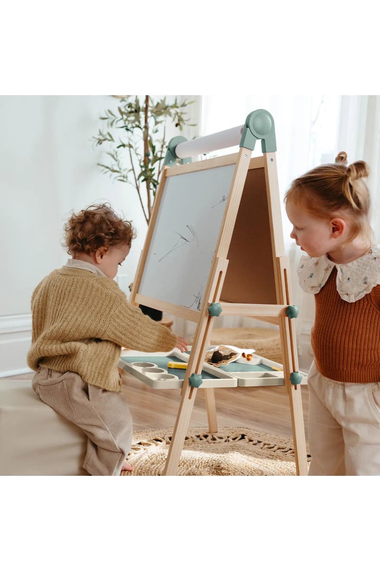 Magnitales Wooden Art Easel for Kids with Drawing Paper, Alternate, color, Multicolor