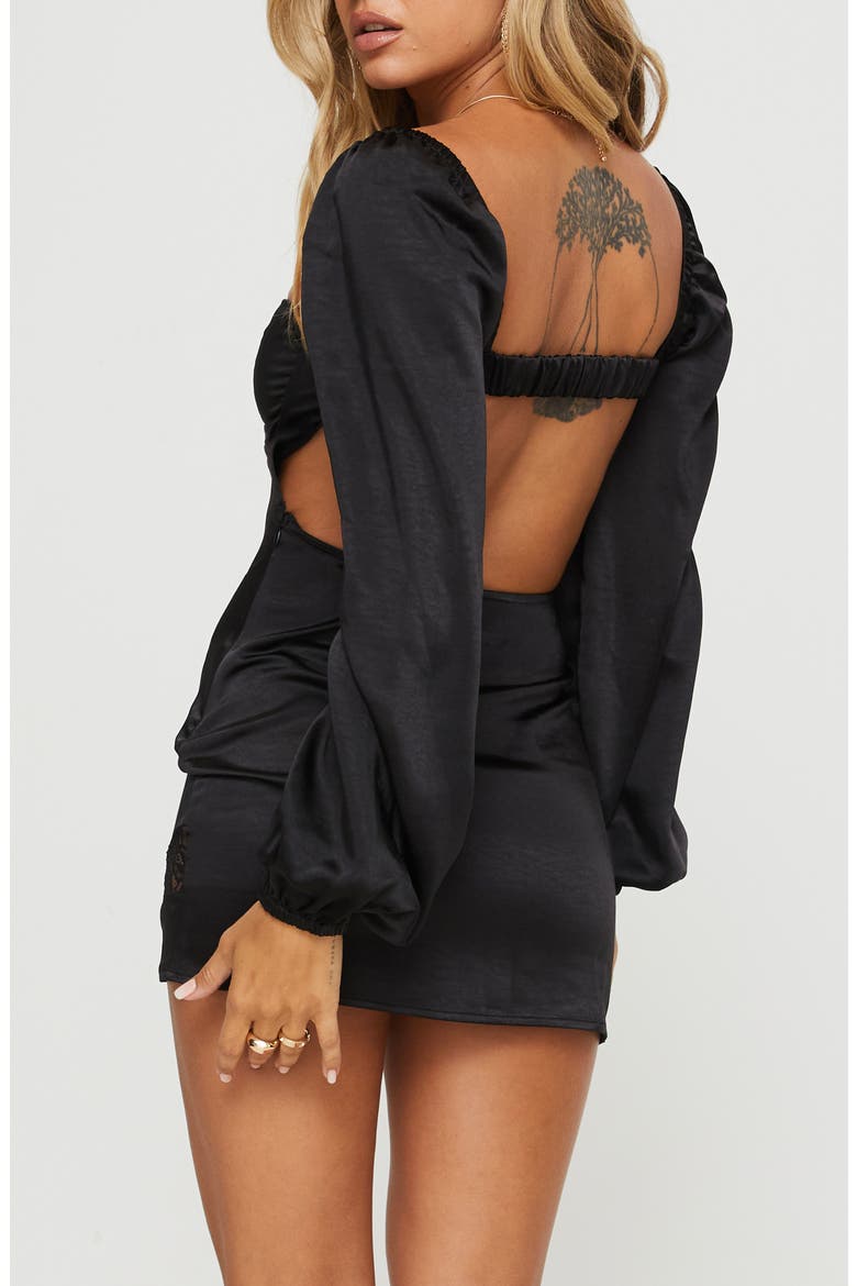 Kato Long Sleeve Body-Con Minidress, Alternate, color, BLACK