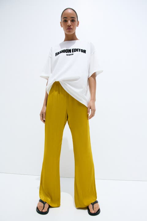 Flared Satin Trousers