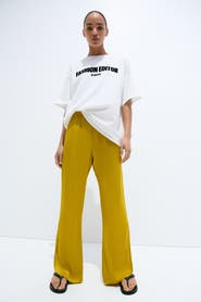 H&M Flared Satin Trousers