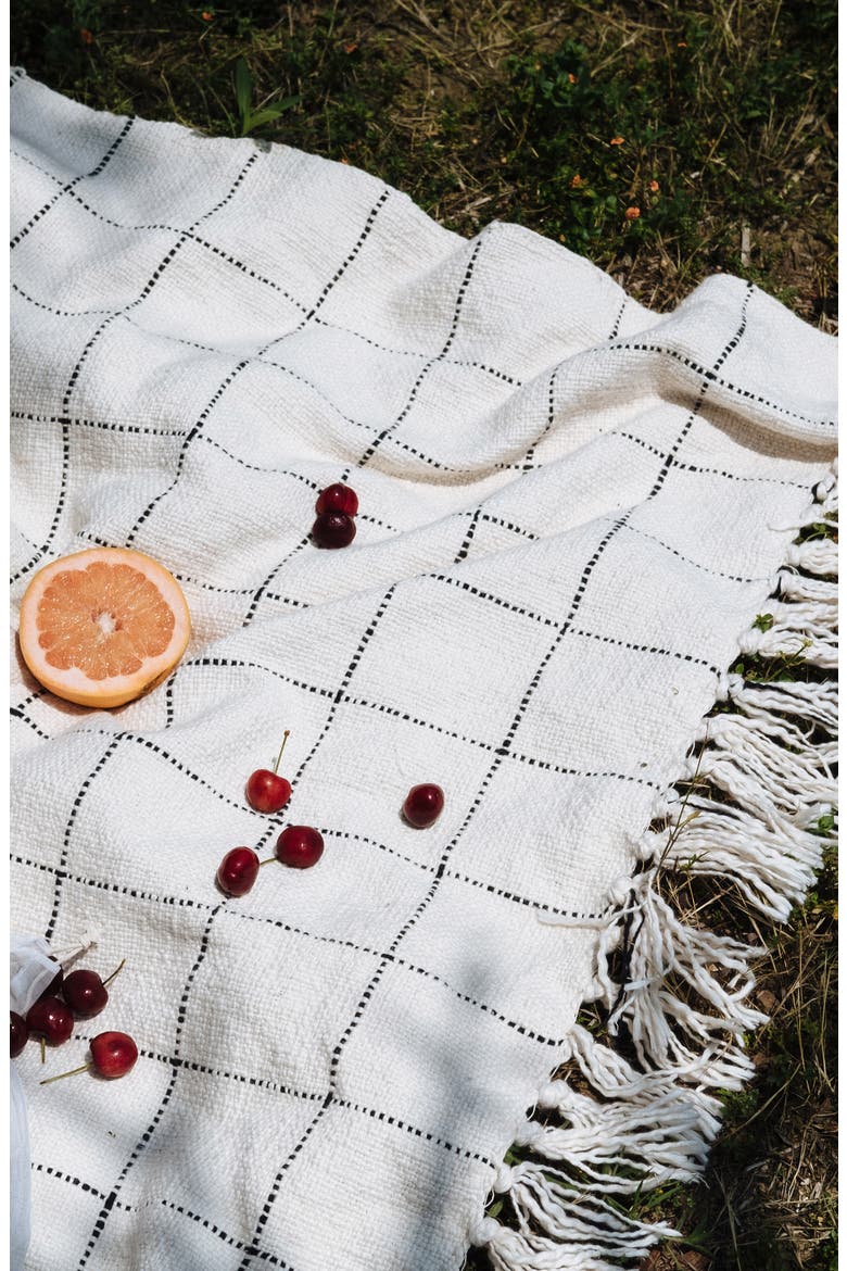Claude Throw Blanket, Alternate, color, NATURAL / BLACK