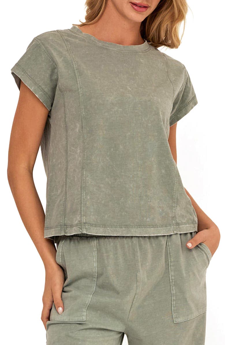 Threads 4 Thought Laurie Mineral Wash Seamed T-Shirt, Main, color, Wasabi