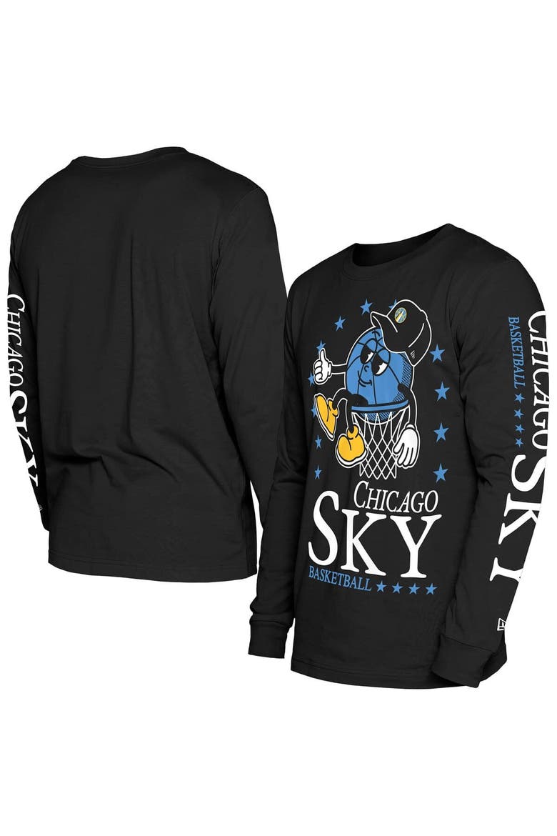 Men's New Era Black Chicago Sky Old School Sport Long Sleeve T-Shirt, Main, color, Black