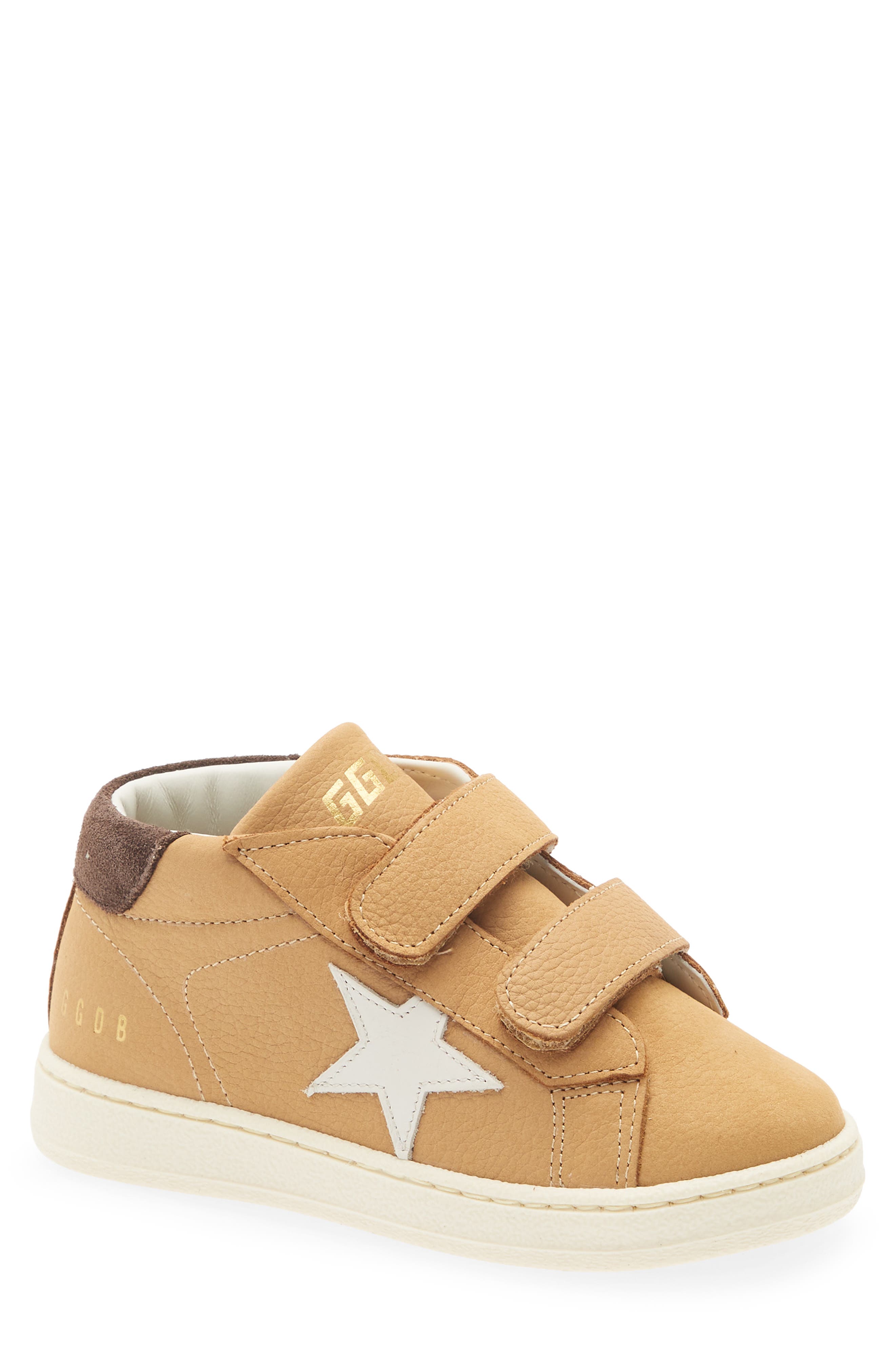 Kids' June Leather Star Sneaker, Main, color, SAND/ WHITE/ BROWN