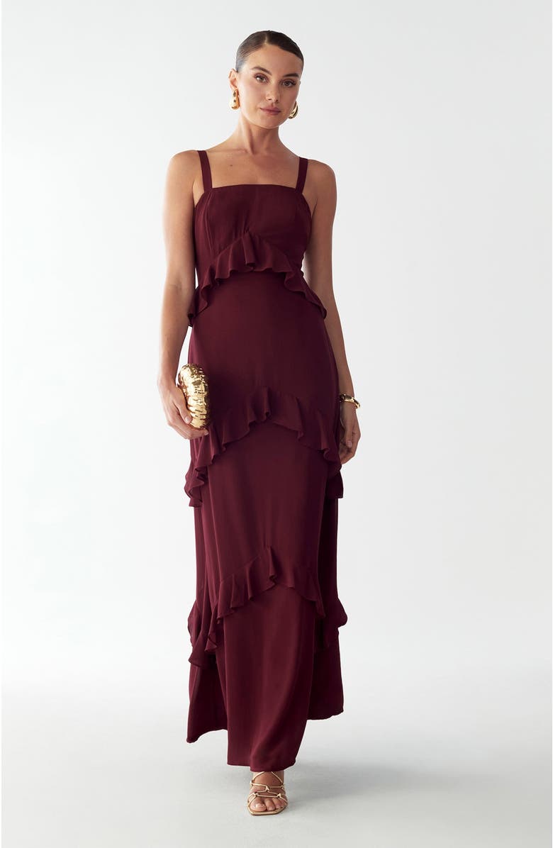 BWLDR Cheri Maxi Dress, Alternate, color, Plum
