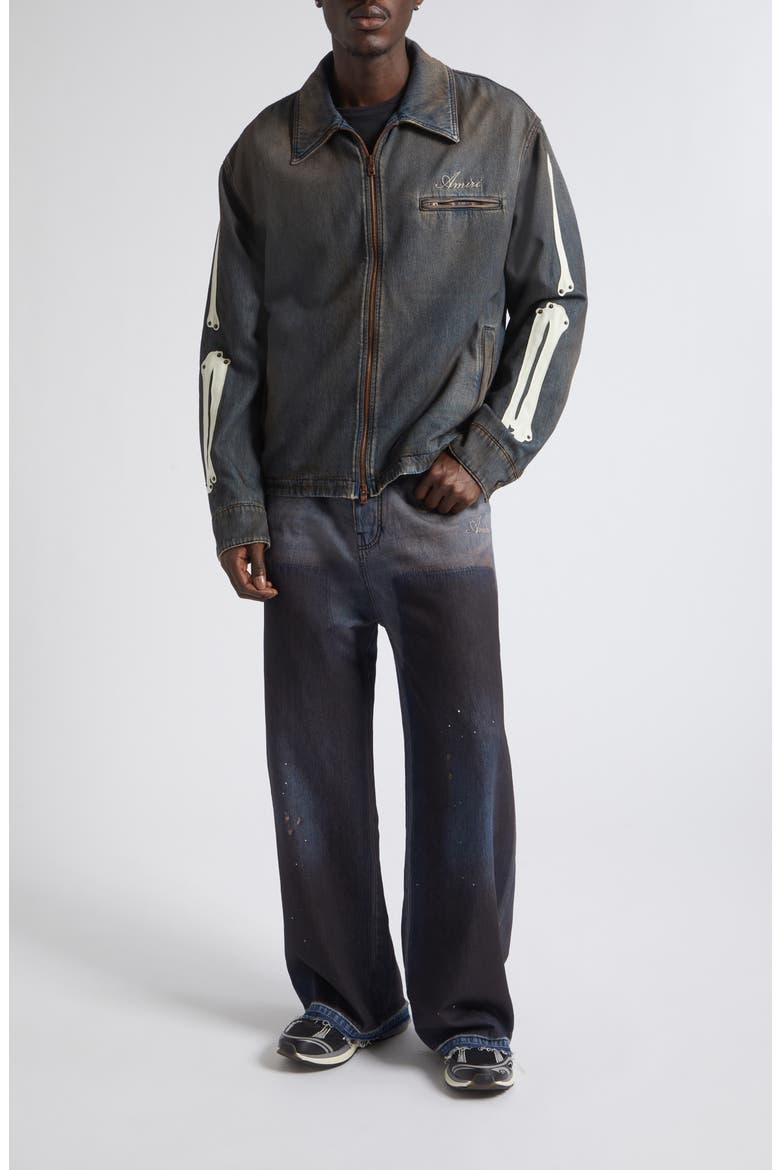 Bones Denim Jacket, Alternate, color, DARK DUST