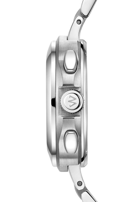 Jbw Coast Lab-created Diamond Bracelet Chronograph Watch, 38mm In Stainless Steel/blue