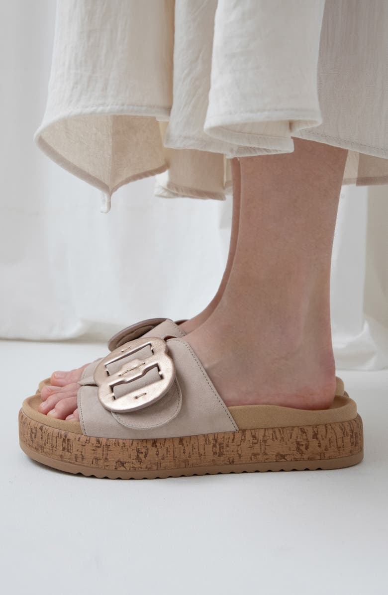 Gabor 63.760 Platform Slide Sandal, Alternate, color, Oak