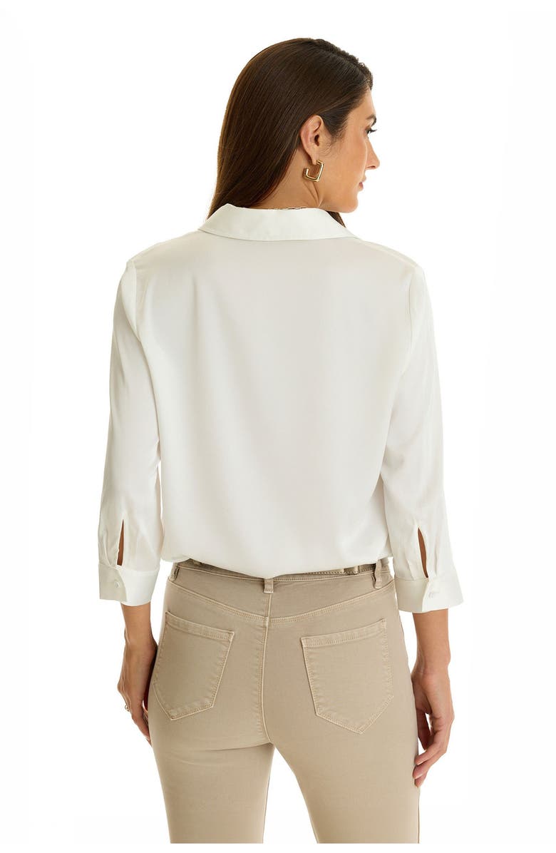 The Noli Shop Sara Silk Blouse, Alternate, color, White