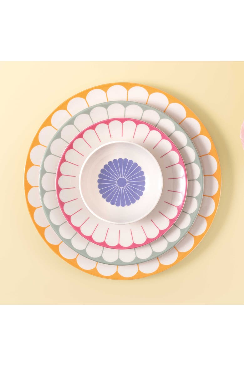 Fleur Couleur Large Round Serving Platter, Alternate, color, Pink
