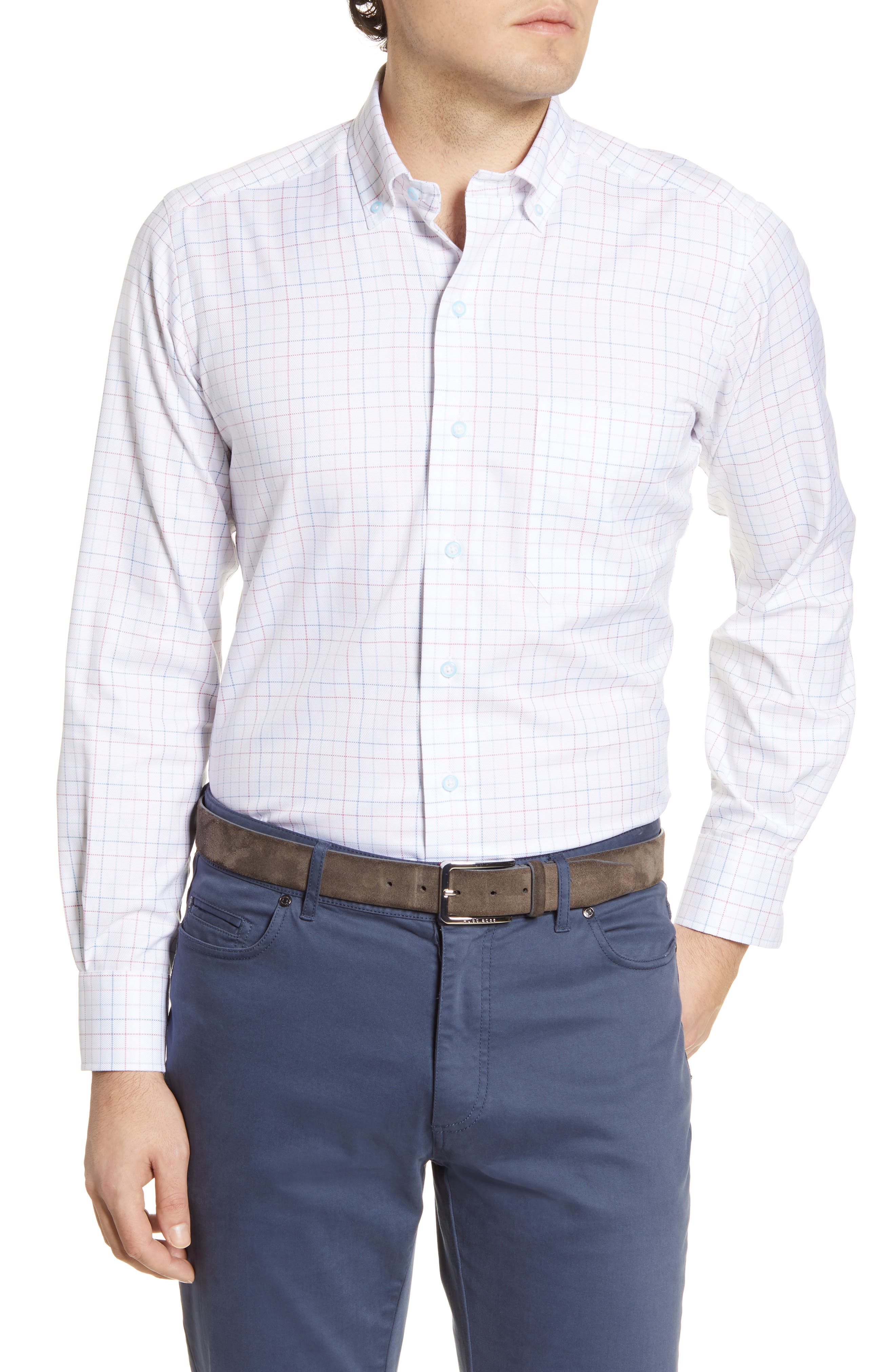 David Donahue Check Button-Down Shirt (Men) | Nordstrom