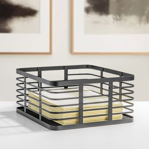 Mdesign Metal Pantry Basket With Handles In Black