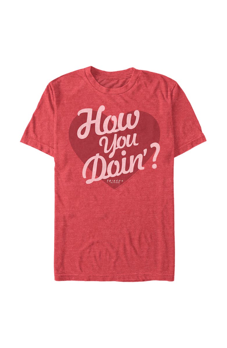 Friends Men's Friends Classic Central Perk Logo Graphic T-Shirt, Alternate, color, Red Heather