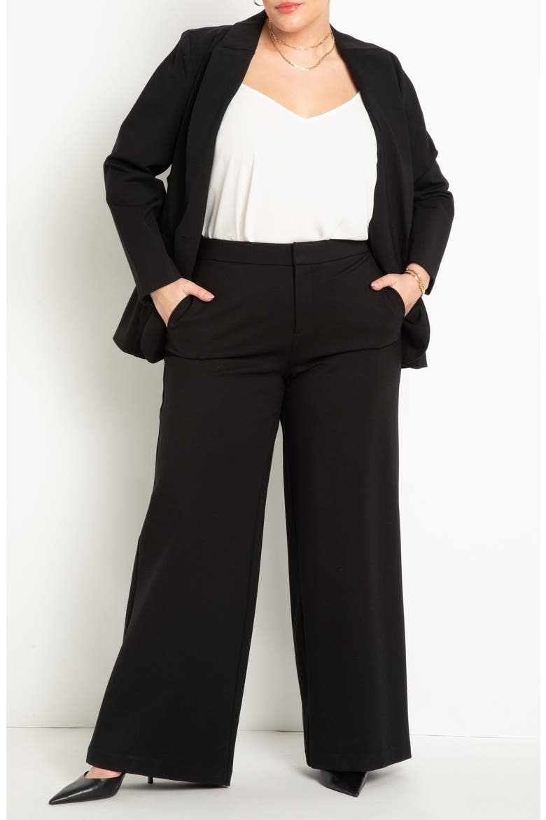 The Ultimate Stretch Wide Leg Work Pant, Alternate, color, TOTALLY BLACK
