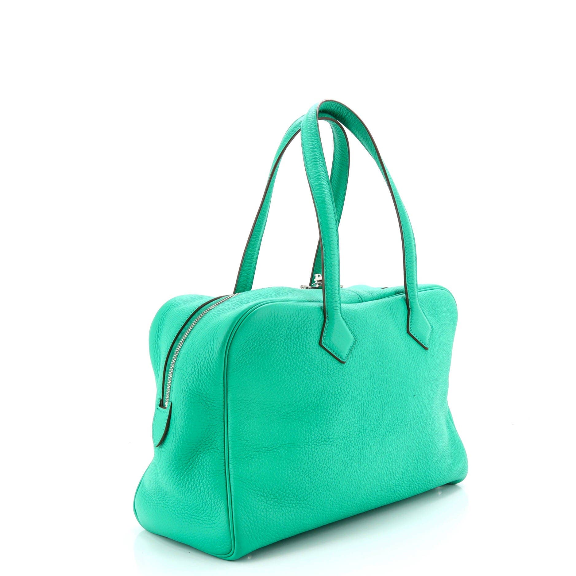 Pre-Owned Hermes Victoria II Bag Clemence 35, Alternate, color, Menthe