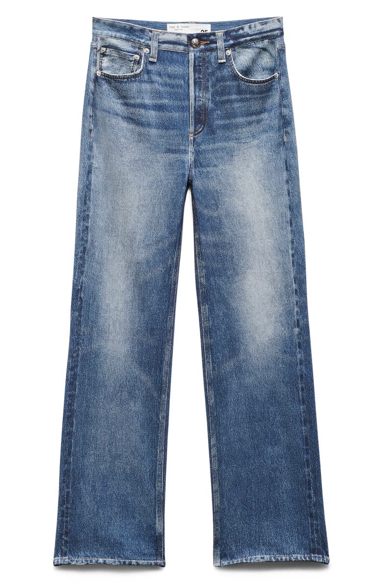 rag & bone Miramar Shea High Waist Relaxed Straight Leg Cotton Terry Sweatpant Jeans, Alternate, color, 