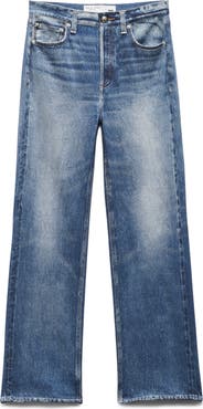 rag & bone Miramar Shea High Waist Relaxed Straight Leg Cotton Terry Sweatpant Jeans