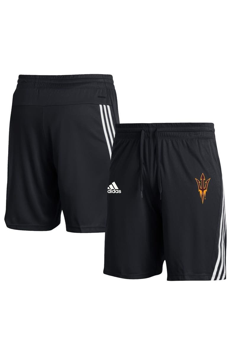 adidas Men's adidas Black Arizona State Sun Devils AEROREADY Three-Stripe Knit Shorts, Main, color,