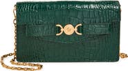 Versace Medusa Croc Embossed Leather Wallet on a Chain