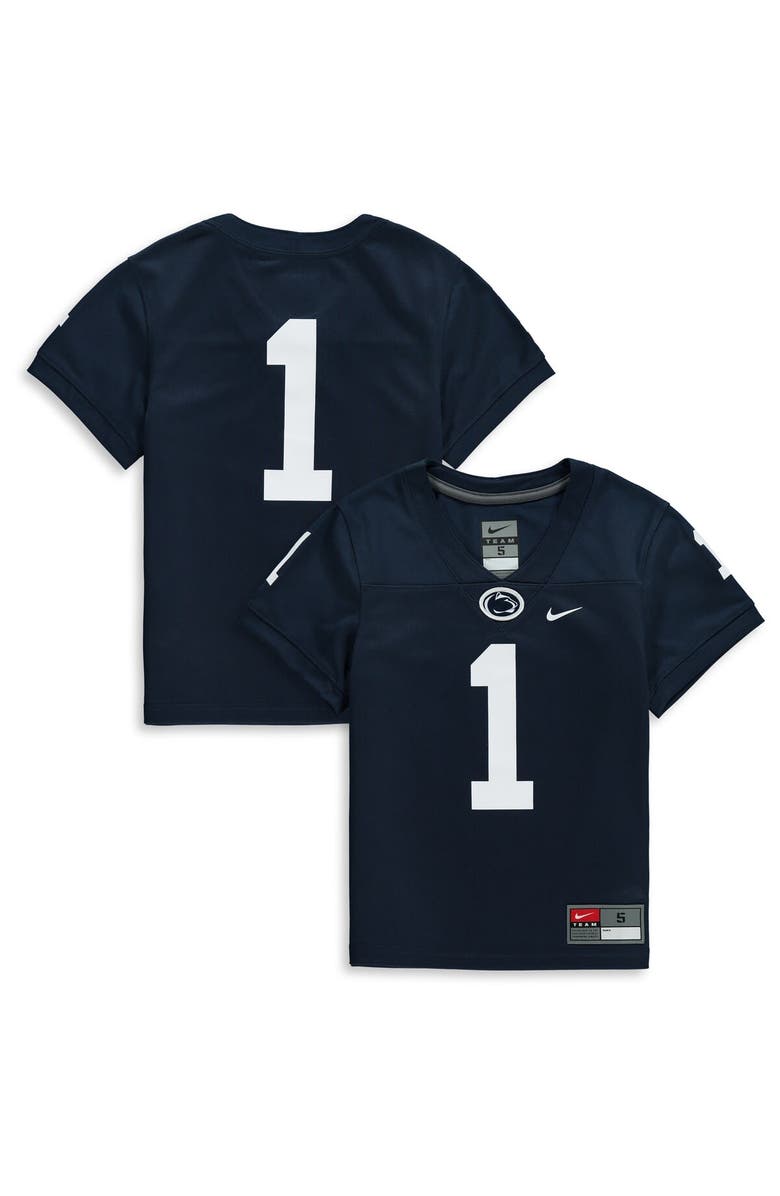 Nike Preschool Nike #1 Navy Penn State Nittany Lions Team Replica Football Jersey, Main, color, Navy