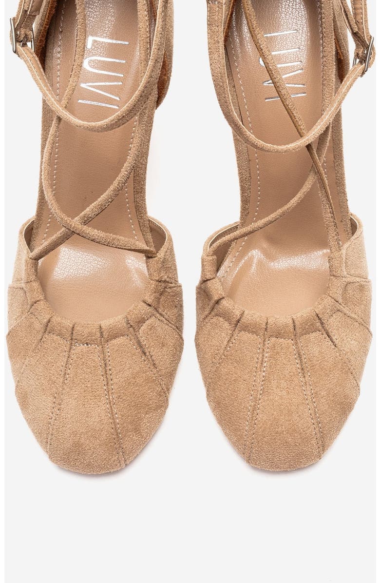 Prologue Shoes Eliza Stiletto Pump, Alternate, color, Beige Suede