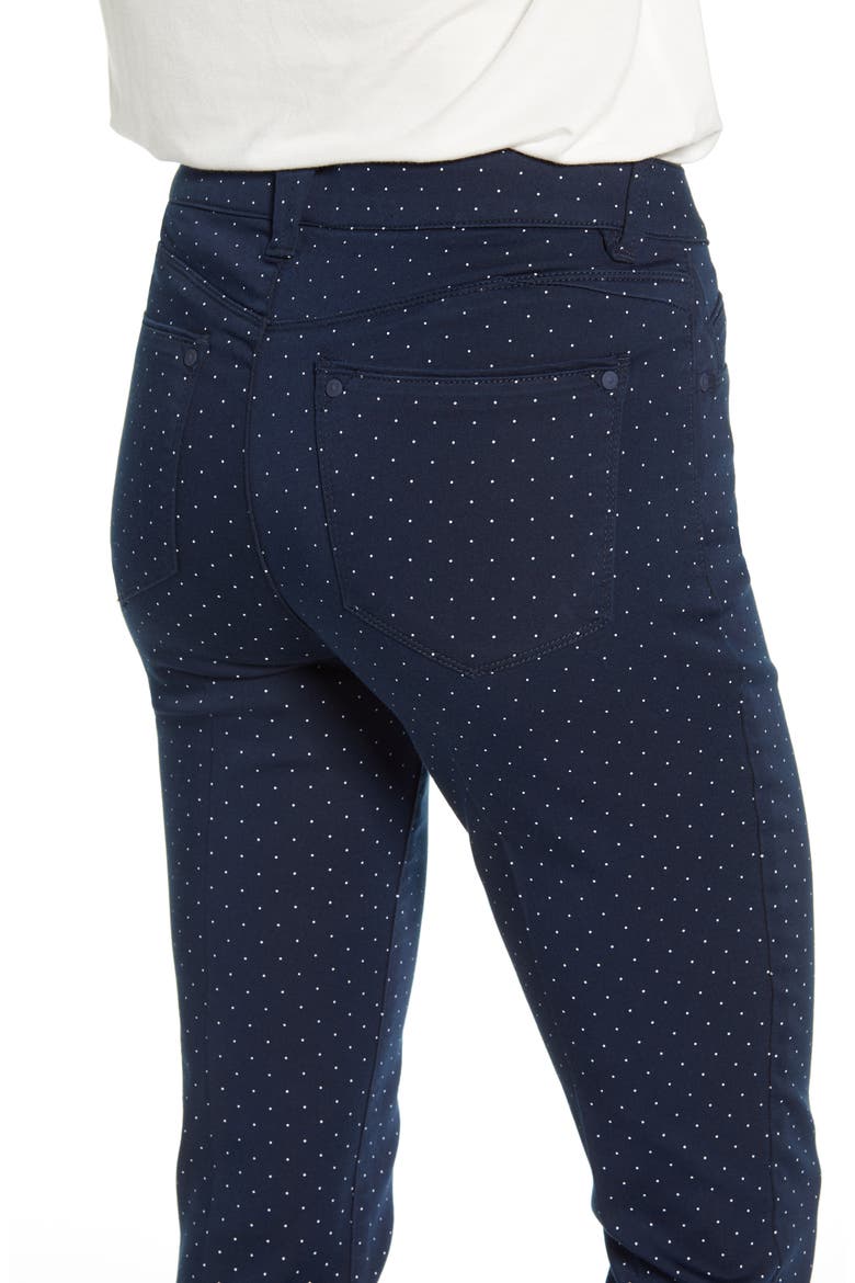 'Ab'Solution Dot Print Cotton Blend Ankle Pants (Nordstrom Exclusive), Alternate, color, NV NAVY