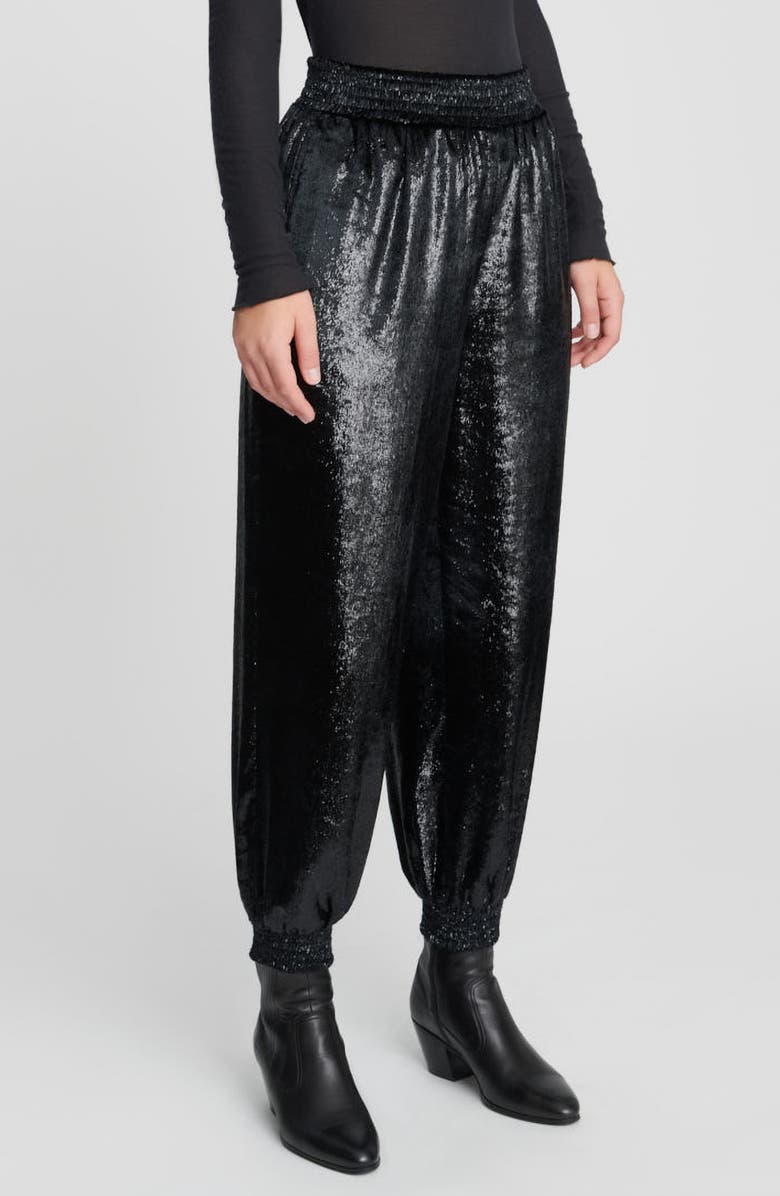 7 For All Mankind High Shine Joggers, Alternate, color, Black