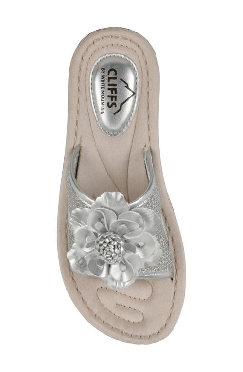 Cliffs By White Mountain Chill Slide Sandal In Silver Fabric