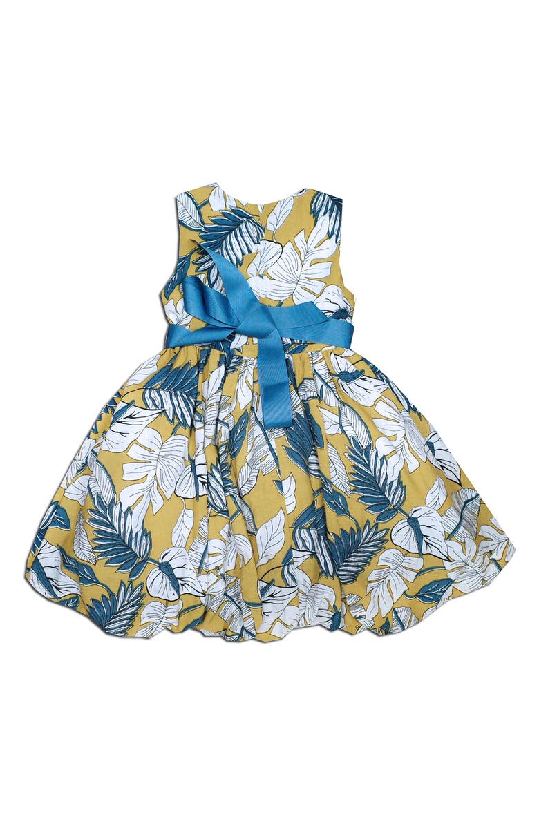 JOE-ELLA Kids' Tropical Print Dress, Main, color, Yellow