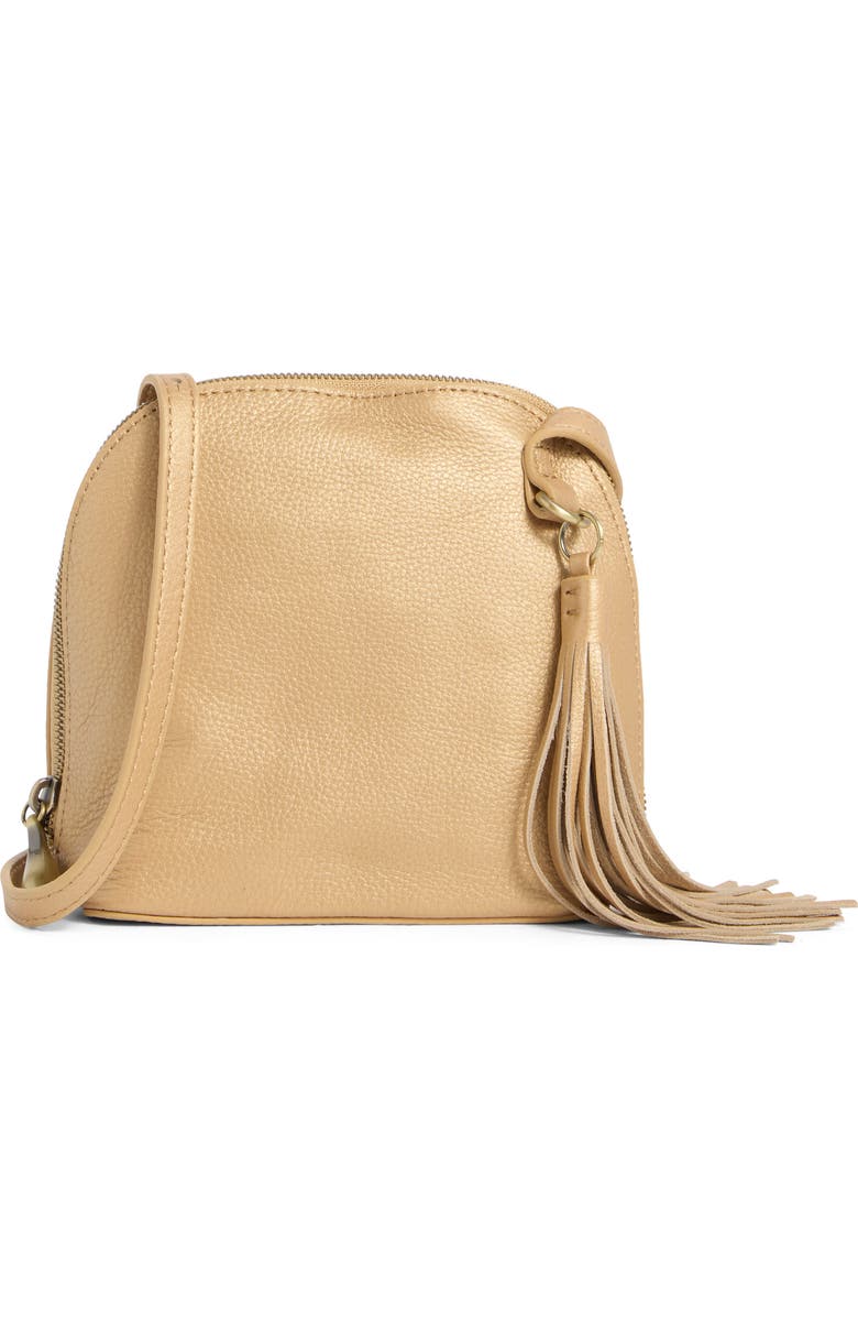 HOBO Nash Calfskin Leather Crossbody Bag, Main, color, Dusty Gold