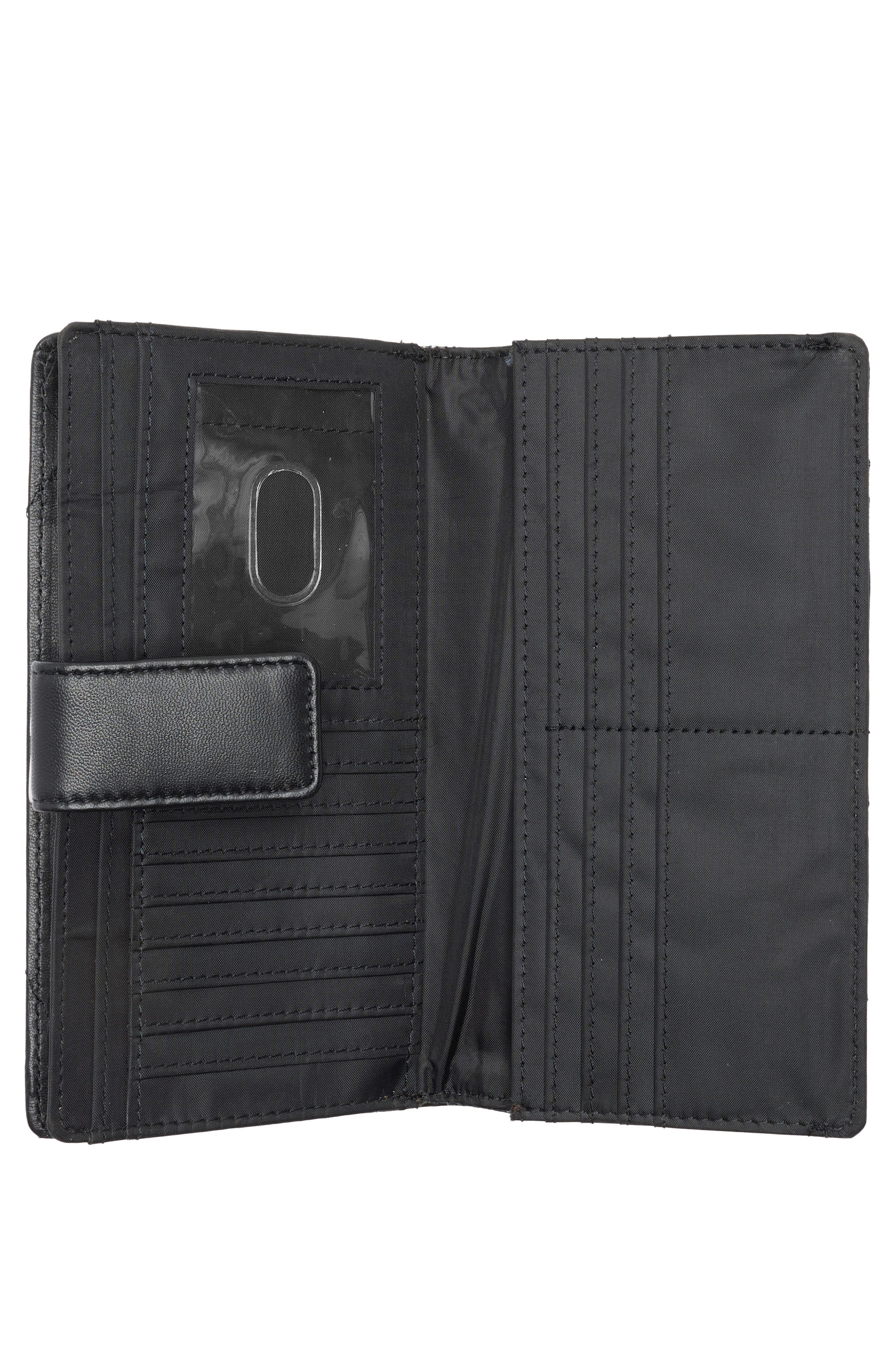 MUNDI SMALL LEATHER GOODS Quilted Tab Frame Clutch, Alternate, color, Black