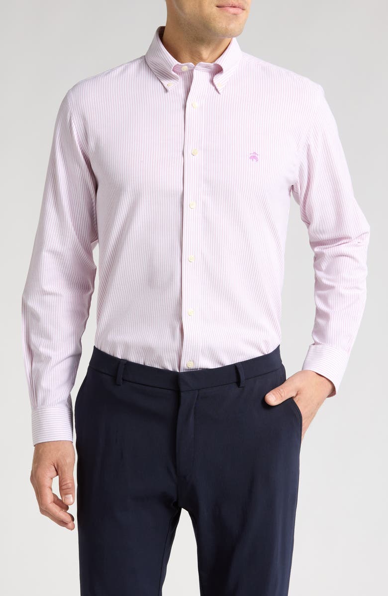 Brooks Brothers Regular Fit Candy Stripe Stretch Cotton Oxford Button-Down Shirt, Main, color, 