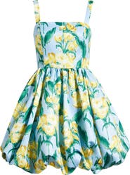 Julia Jordan Floral Square Neck Bubble Hem Cocktail Minidress