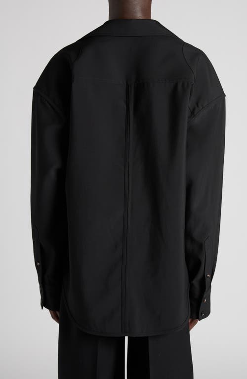 Bottega Veneta Camicia In Lana Nera Uomo In 1000 Black