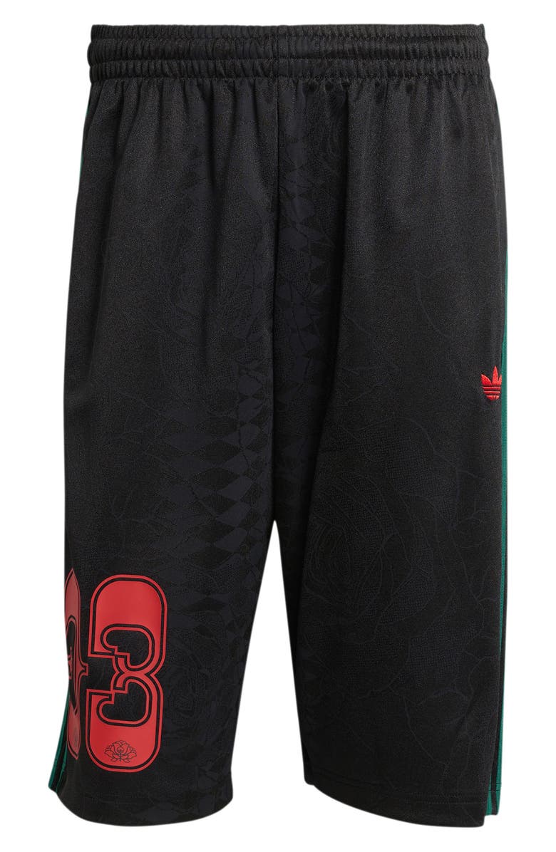 adidas The Shorts Roses Drawstring Soccer Shorts, Alternate, color, Black/ Collegiate Green/
