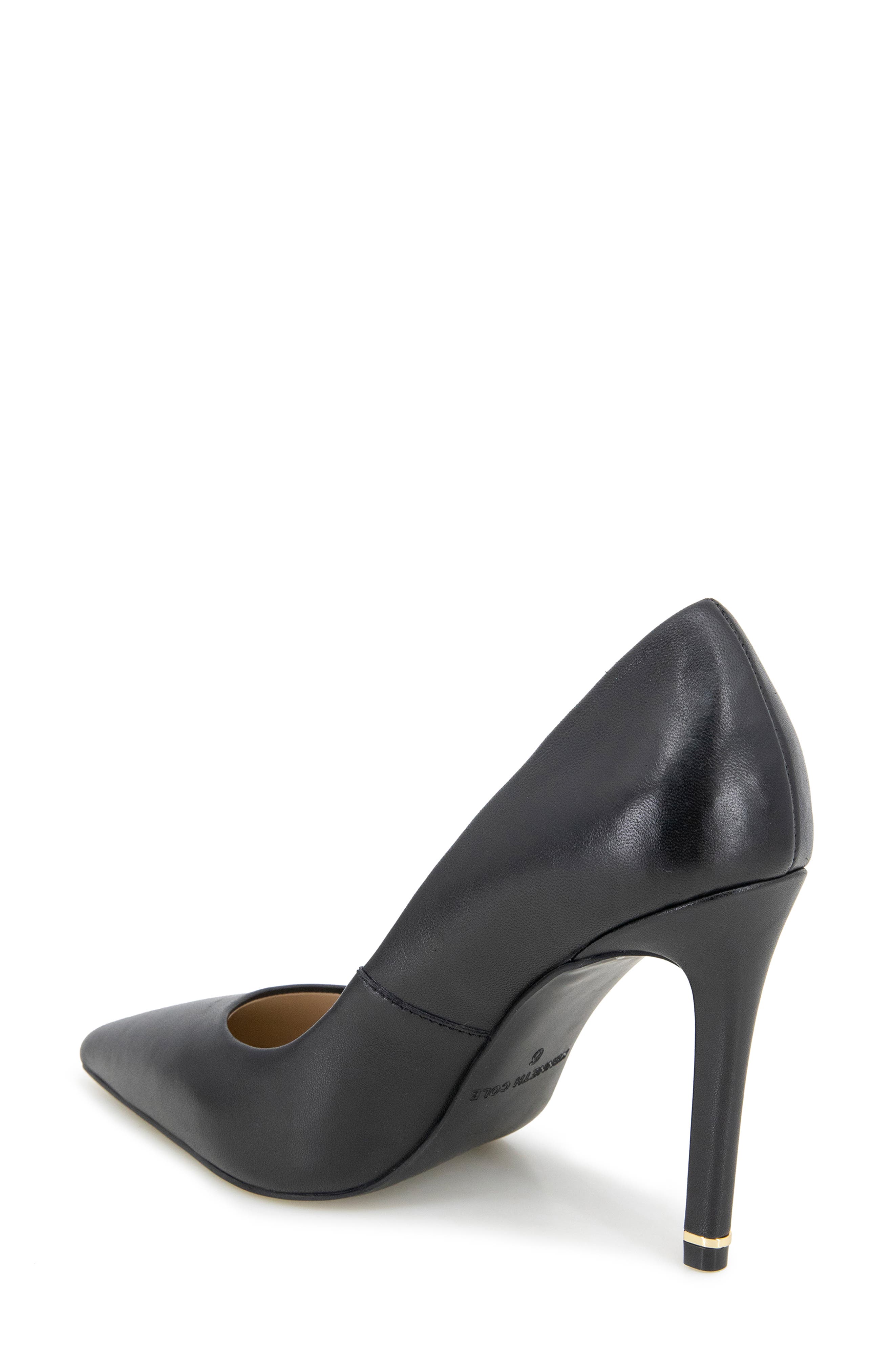 Kenneth Cole Bentley Pointed Toe Pump, Alternate, color, Black Leather