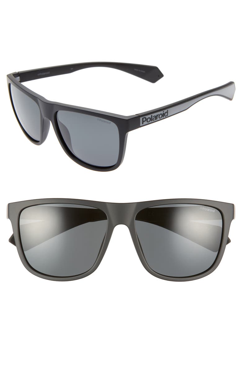 Polaroid Plastic Core 57mm Polarized Sunglasses, Main, color, 
