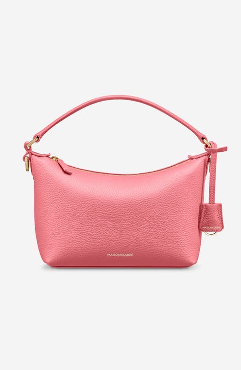 ショルダーバッグ・ポシェット [YOUHEE] LETTERING HOBO BAG [PINK] light-pink-hobo-bag-