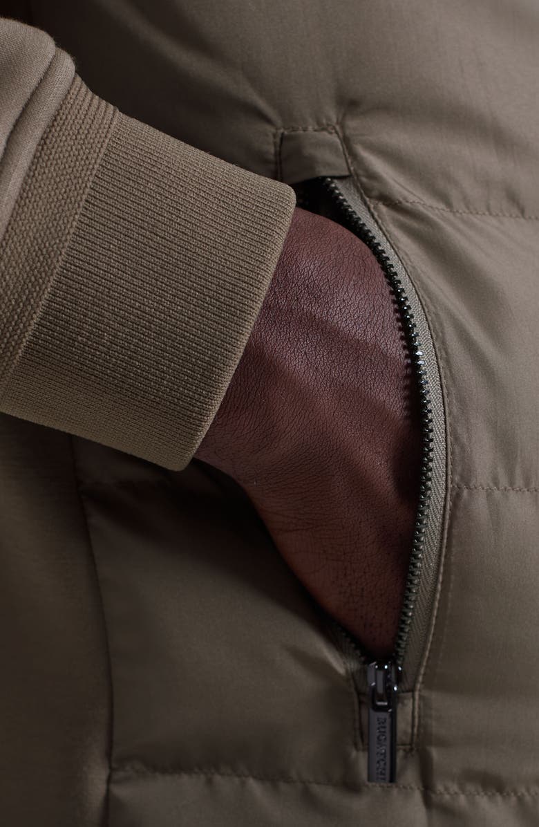 Bugatchi Soft Touch Quilted Zip-Up Bomber Jacket, Alternate, color, Walnut