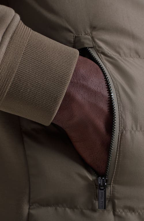 Bugatchi Soft Touch Quilted Zip-up Bomber Jacket In Brown