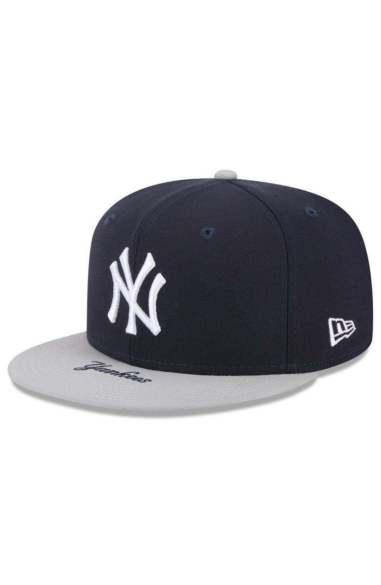 New Era Men's New Era Navy/Gray New York Yankees On Deck 59FIFTY Fitted Hat, Main, color, 