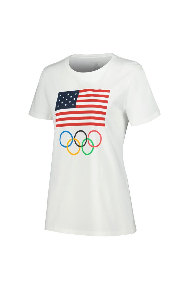 Outerstuff Women's White Team USA Flag Five Rings T-Shirt, Alternate, color,