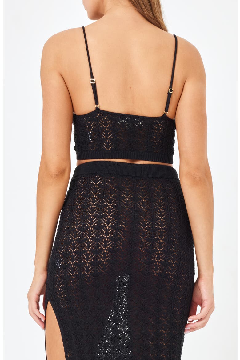Sweet Talk Open Stitch Cover-Up Top, Alternate, color, BLACK